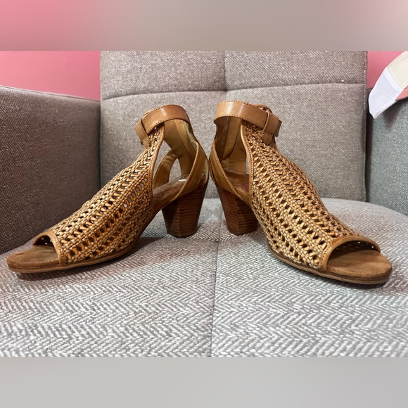 Baretraps Reatha Woven Open Mesh Heeled Peep Toe Zip Ankle Strap Sandals - Picture 12 of 13